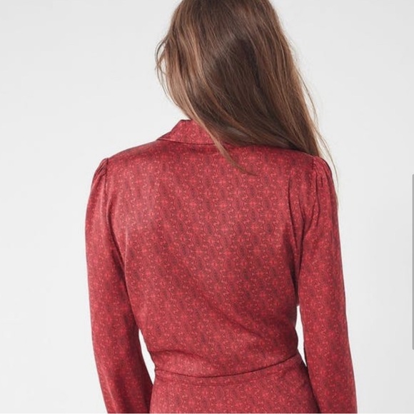 UO URBAN OUTFITTERS paisley satin tie blouse TOP - Picture 2 of 10